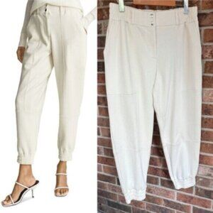 Reiss Mandy Tailored Joggers in Ivory Size 10 EUC